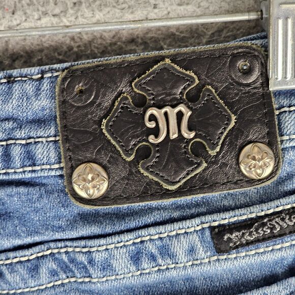 Miss Me Jeans 28 Womens Denim Boot Cut Embellished Rhinestone Pockets Bling - Picture 4 of 11